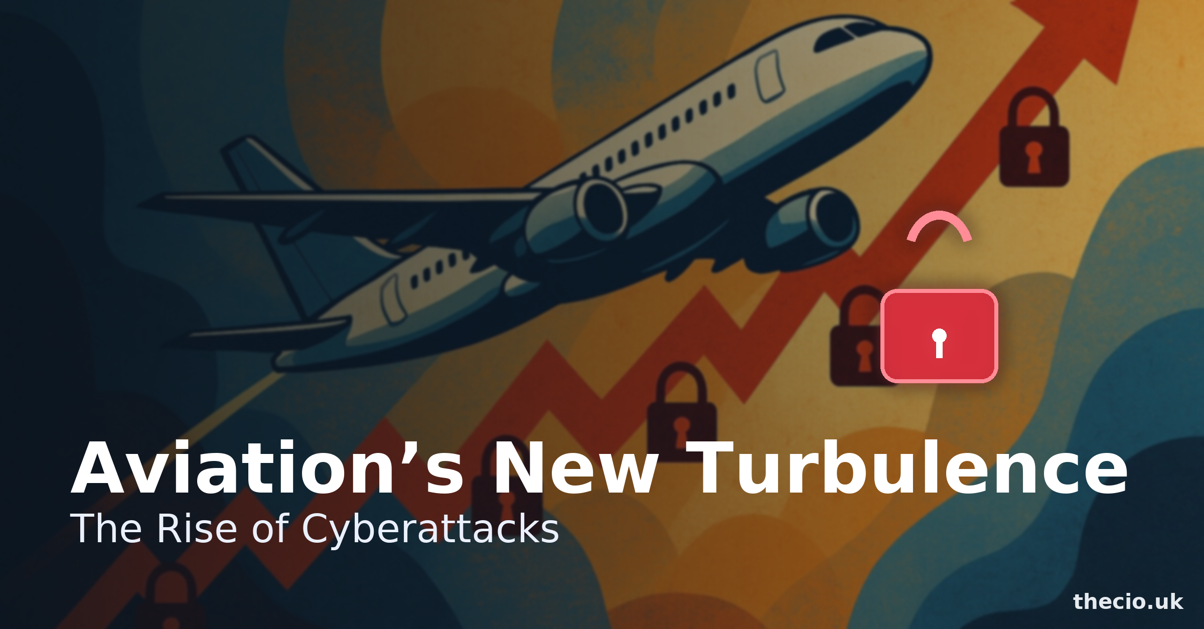Illustrative visual showing rising aviation cyber incidents